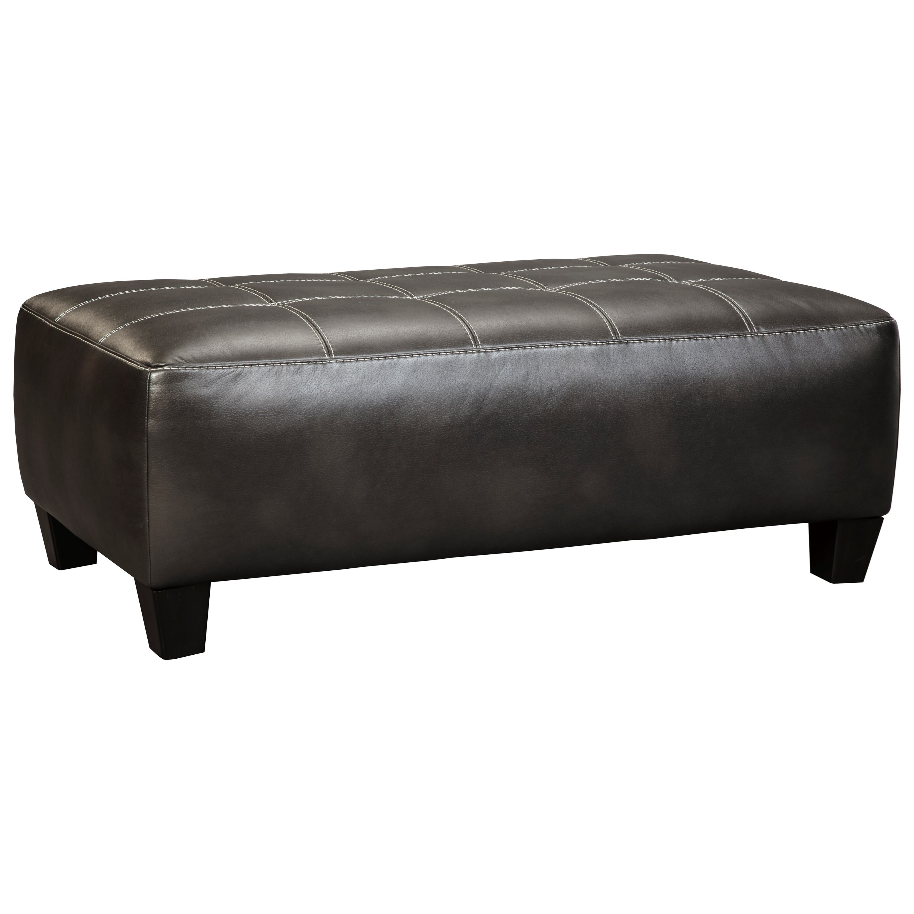 Signature Design by Ashley Nokomis 8772108 Faux Leather Rectangular Oversized Accent Ottoman